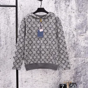 Reps High Quality Louis Vuitton Jacket Blue Cashmere Easy To Match Winter