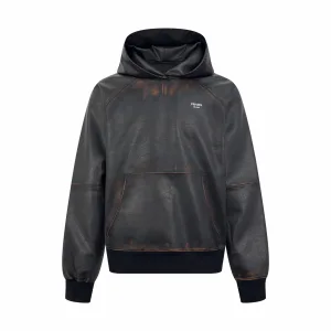 High Quality Super Clone Prada Leather Jacket Red Genuine Relaxed Fit Minimalism Embroidery