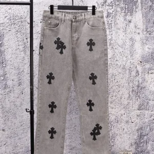 Reps Super Clone Chrome Hearts Jeans Red Denim Street Style Sophistication Slim Fit