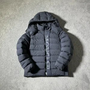 High Quality Luxury Moncler Down Jacket Black Feather Goose Nylon Rubber