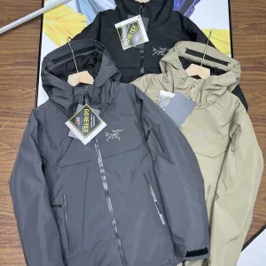 Designer Archaeopteryx Jackets Red Gore-Tex Goose Down Mesh Zippered Pocket