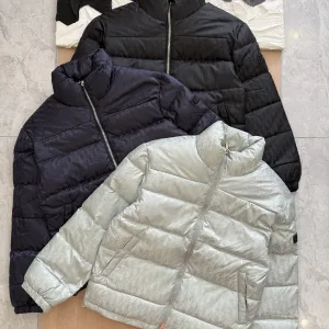 Luxury Dior Down Jacket Red Duck Jacquard Winter Pattern