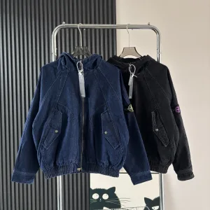 High Quality AAA Stone Island Outerwear Blue Denim Clean Lines