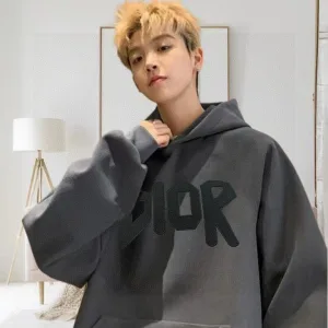 AAA Designer Dior Hoodies Red Cotton Pure Fleece Embroidery
