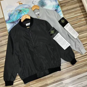 Designer Stone Island Outerwear Red Clean Lines Simple Style Spring Autumn Patch