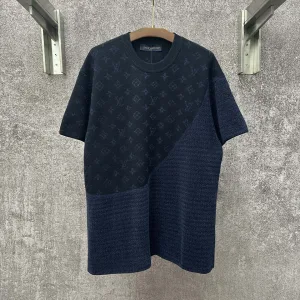 Super Clone Reps Louis Vuitton Short-Sleeved Shirts Ash Cotton Nylon Velvet Jacquard Spring Summer