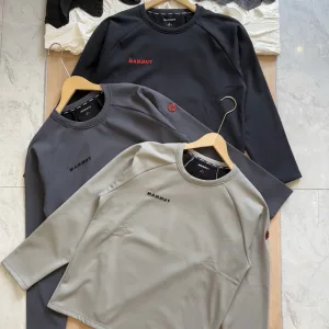 Reps Super Clone Mammut Long-Sleeved T-Shirt Red Fleece Minimalist Style Daily Commute
