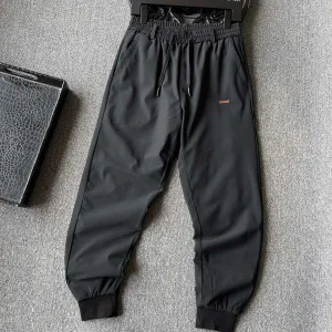 Reps Zegna Jogger Pants Red Cotton Duck Down Nylon Formal Business Zippered Pocket