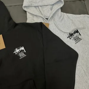AAA Reps Stussy Hoodie Red Cotton Pure Fleece Ribbed Fabric Relaxed Fit Winter