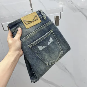 Designer Super Clone Fendi Jeans Ash Denim Exquisite Workmanship Autumn Early