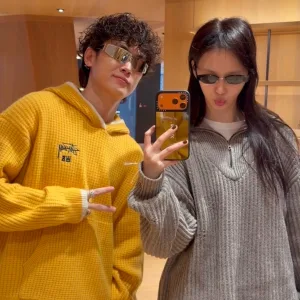 AAA Stussy Sweater Yellow Cotton Pure Cashmere Exquisite Tailoring Winter