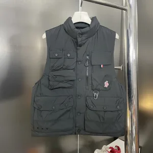 High Quality Moncler Vest Red Goose Down Duck Nylon Soft Touch