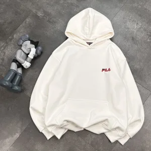Super Clone Fila Hoodie Red Fleece Winter Embroidery