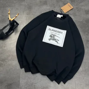 High Quality Burberry Hoodie Red Cotton Fleece Winter