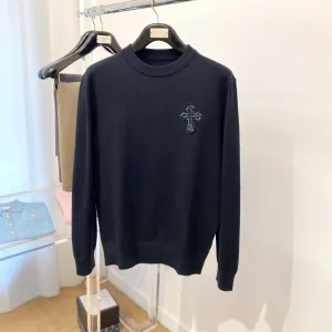 Super Clone Chrome Hearts Sweater Red Simple And Elegant Urban Style