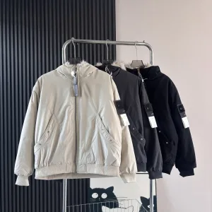 Super Clone Stone Island Cotton-Padded Coat Ash Cotton Down Polyester Ribbed Fabric Street Style Winter Early