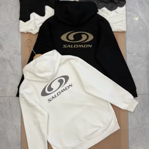 AAA Salomon Hoodie Black Cotton Fleece Simple And Versatile Sophistication Autumn Winter