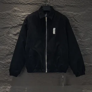 AAA Chrome Hearts Cotton-Padded Coat Red Cotton Rayon Embroidery