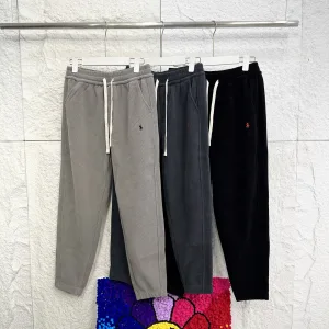 Designer Ralph Lauren Trousers Red Cotton Fleece Corduroy Winter