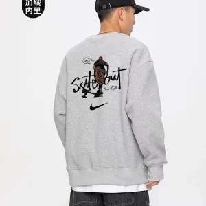 High Quality Designer Nike Hoodies Black Cotton Fleece Ribbed Fabric