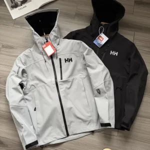 Designer Helly Hansen Outerwear Red Softshell Fabric Fleece Embroidery Screen Printing