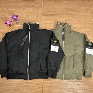 AAA Super Clone Stone Island Cotton-Padded Coat Red Cotton Down Polyester Ribbed Fabric Exquisite Workmanship Street Style Winter Early Slim Fit