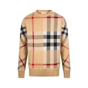 Reps Burberry Sweater Red Wool Polyester Jacquard Winter