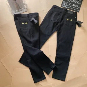 Luxury Fendi Jeans Red High-End Quality Autumn
