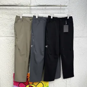 High Quality Ralph Lauren Long Pants Red Cotton Pure Fleece Corduroy Embroidery Patch
