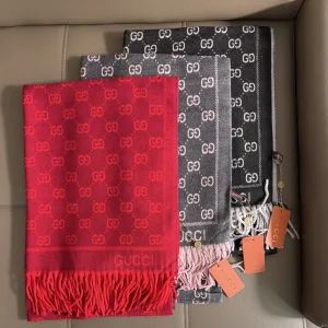 Luxury Gucci Overcoat Red Cashmere Down Jacquard Sophistication Autumn Winter And
