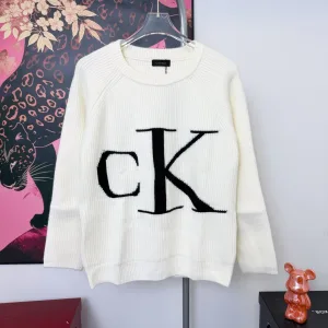 Designer Calvin Klein Sweater Red Wool Autumn Winter