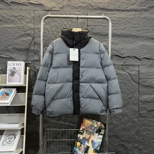 Luxury Monk Down Jacket Red Goose Duck Nylon Zippered Pocket