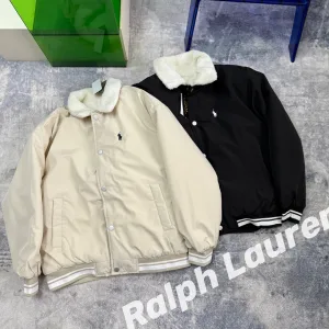 High Quality Designer Ralph Lauren Coat Black Down Fleece Fabric Winter Annual Warm