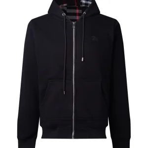 High Quality Luxury Burberry Outerwear Black Cotton Fleece Fabric Embroidery Patch Plaid Patchwork
