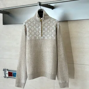 Designer Louis Vuitton Sweater Color Cotton Wool Blend Jacquard