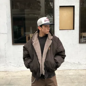 Designer Super Clone Carhartt Coat Green Cotton Pure Faux Mink Fur Twill Winter