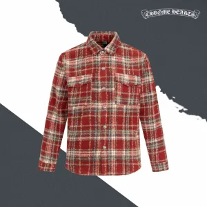 AAA Chrome Hearts Shirt Red Wool Jacquard