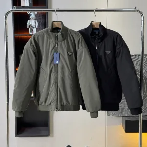 High Quality Reps Prada Jacket Red Cotton Down Exquisite Workmanship Winter Side Pockets