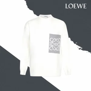 Super Clone Loewe Sweater Black Cotton Pure Wool Blend Jacquard
