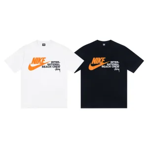 Designer Super Clone Nike Short-Sleeved Shirts Black Cotton
