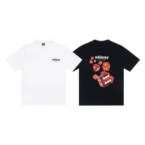 Reps Stussy Short-Sleeved T-Shirt Black Cotton