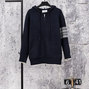 Luxury Thom Browne Hoodies Blue Simple And Elegant