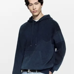 Luxury Super Clone Louis Vuitton Sweater Blue Velvet Patch