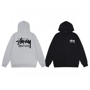 AAA Stussy Jacket Ash Eva Cotton Pure Fleece Streetwear Screen Printing