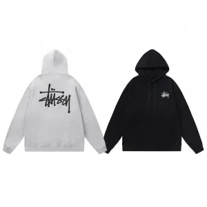 Designer AAA Stussy Jacket Ash Eva Cotton Pure Fleece Streetwear Screen Printing