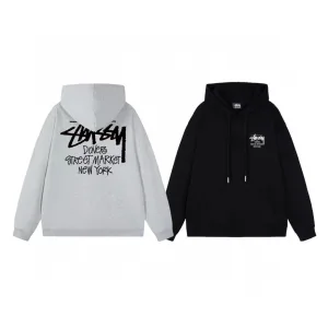 AAA Stussy Jacket Ash Eva Cotton Pure Fleece Streetwear Screen Printing
