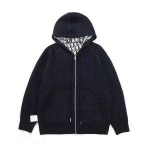 Designer Reps Dior Jackets Blue Cashmere Jacquard Simple And Elegant Autumn Winter Pattern