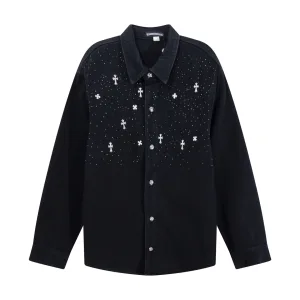 Super Clone Designer Chrome Hearts Shirts Black Denim