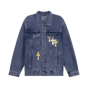 Designer Super Clone Chrome Hearts Shirts Red Denim