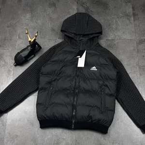 High Quality Adidas Cotton-Padded Coat Black Down Daily Commute Street Style Winter